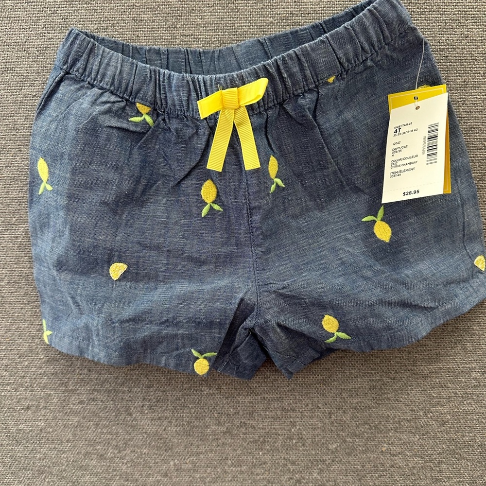 Lemon Embroidered Toddler Shorts